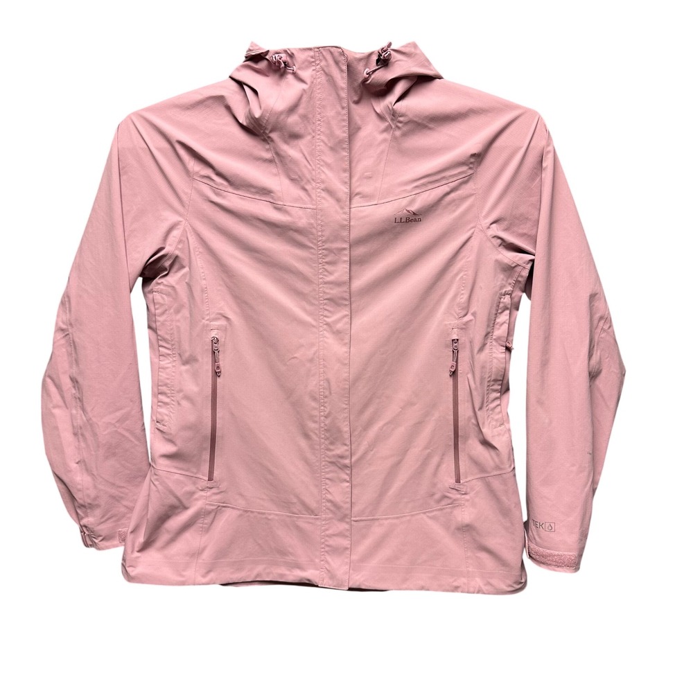LL Bean TEK 2.5L Rain Jacket Womens Large Mauve Pink Hooded Waterproof 508983